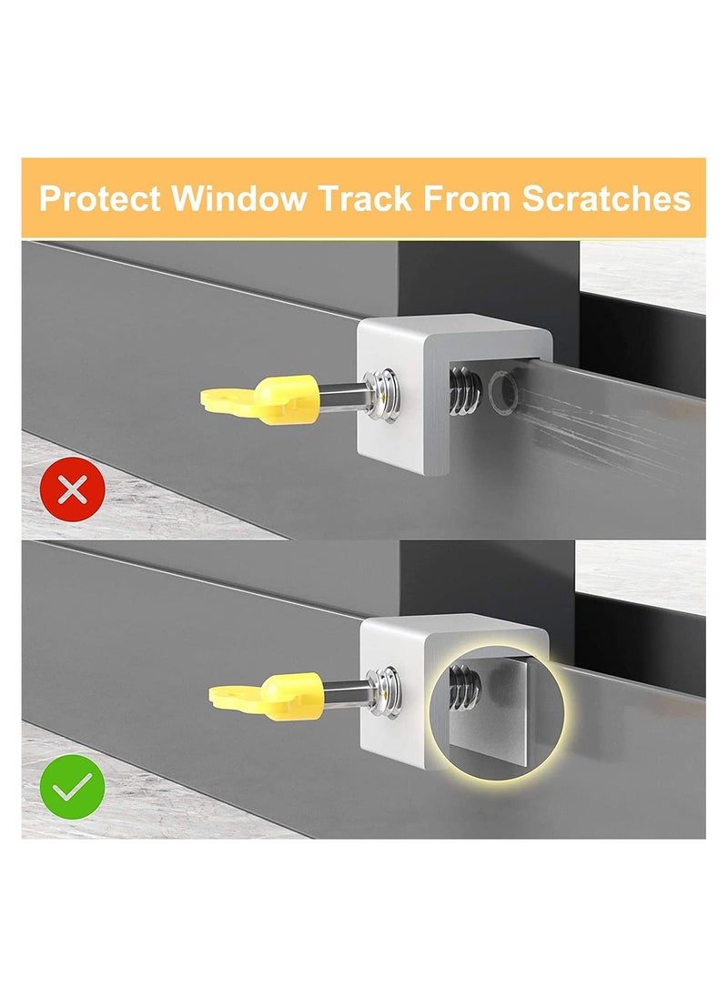 ORiTi - 4 Sets Sliding Window Locks, ikeoat Security Window Lock Aluminum with Key, Window Stoppers for Vertical & Horizontal Slide Door, Adjustable Security Locks for Child Home Bedroom and Office - Image 1