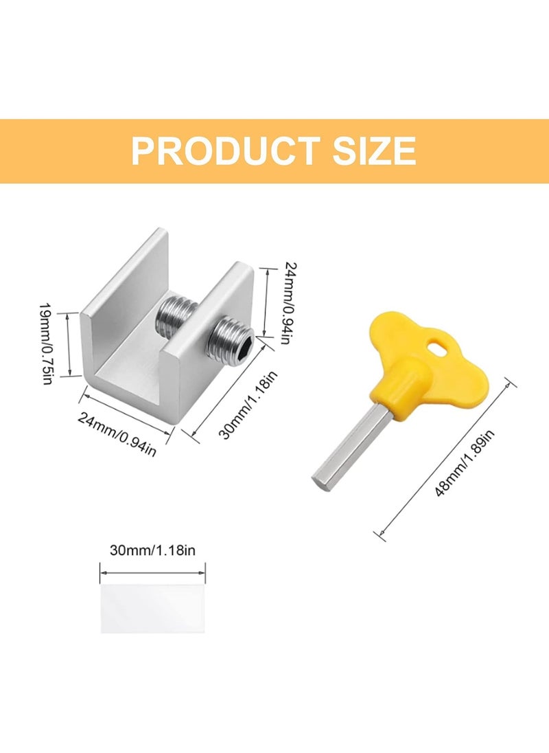ORiTi - 4 Sets Sliding Window Locks, ikeoat Security Window Lock Aluminum with Key, Window Stoppers for Vertical & Horizontal Slide Door, Adjustable Security Locks for Child Home Bedroom and Office - Image 1