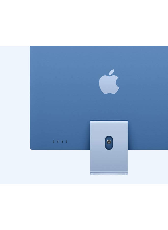 ابل  جهاز iMac مقاس 24 بوصة بشاشة Retina 4.5K، معالج M4 ثماني النواة، معالج رسومات ثماني النواة، ذاكرة وصول عشوائي 16 جيجابايت، قرص صلب SSD بسعة 256 جيجابايت، نظام macOS باللغتين الإنجليزية والعربية، لون أزرق الإنجليزية/العربية - Image 4