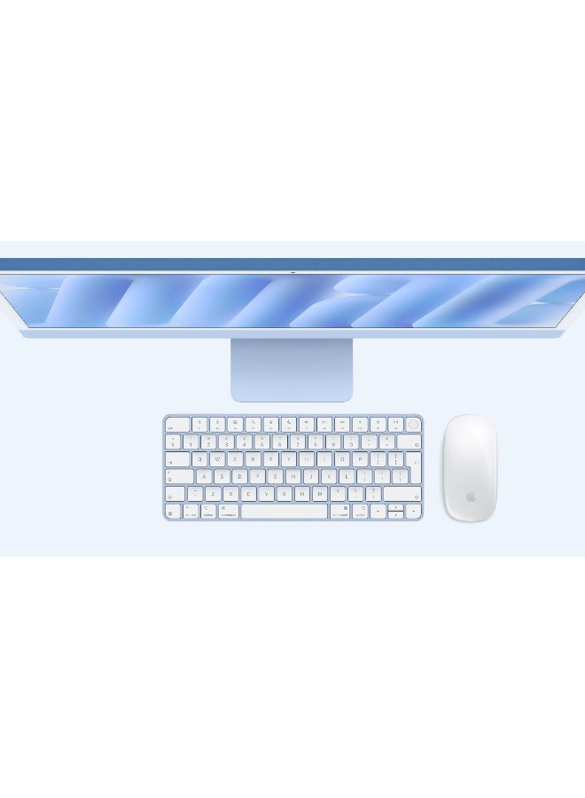 ابل  جهاز iMac مقاس 24 بوصة بشاشة Retina 4.5K، معالج M4 ثماني النواة، معالج رسومات ثماني النواة، ذاكرة وصول عشوائي 16 جيجابايت، قرص صلب SSD بسعة 256 جيجابايت، نظام macOS باللغتين الإنجليزية والعربية، لون أزرق الإنجليزية/العربية - Image 3