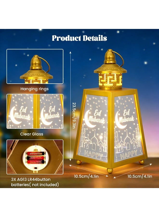 RedMapleTEK Ramadan Lantern Large Eid Mubarak Lantern Moon Star Hanging LED Lantern for Home Patio Table Wedding Centerpiece Festival Decoration - Image 2