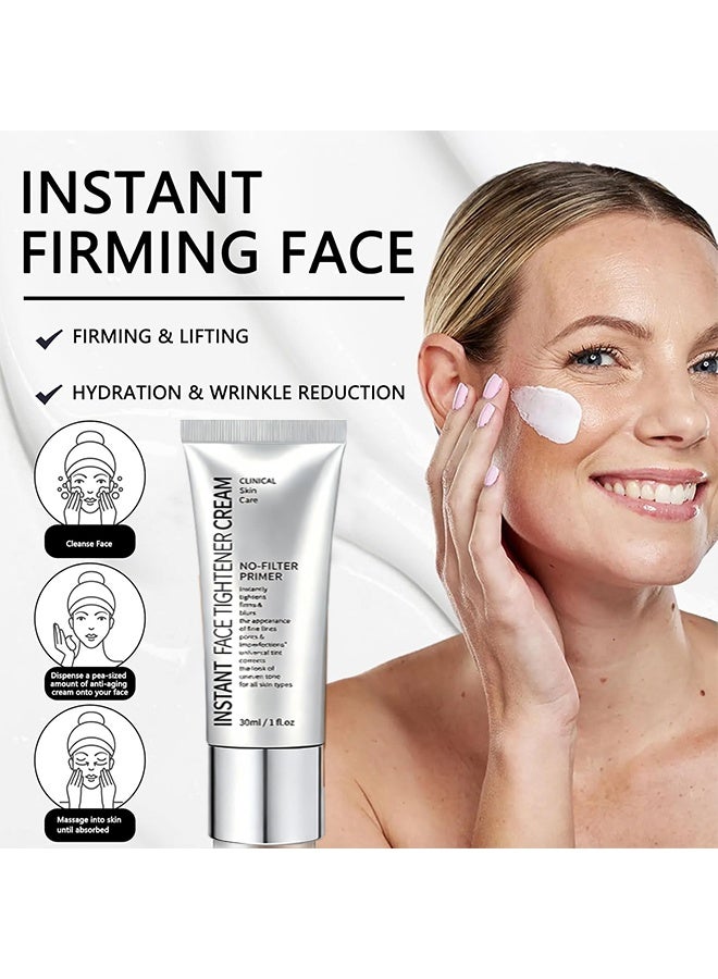 INSTANT Face Tightener Cream, Freedomglee Face Tightener No-Filter Primer, Instant Face Tightener Primer, Skin Tightener Face Primer For Makeup, Blurring For Before Makeup, Shine Control, 30ML - Image 5