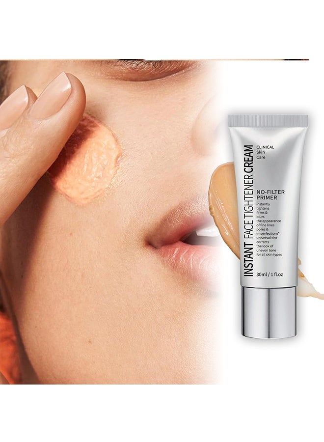 INSTANT Face Tightener Cream, Freedomglee Face Tightener No-Filter Primer, Instant Face Tightener Primer, Skin Tightener Face Primer For Makeup, Blurring For Before Makeup, Shine Control, 30ML - Image 2
