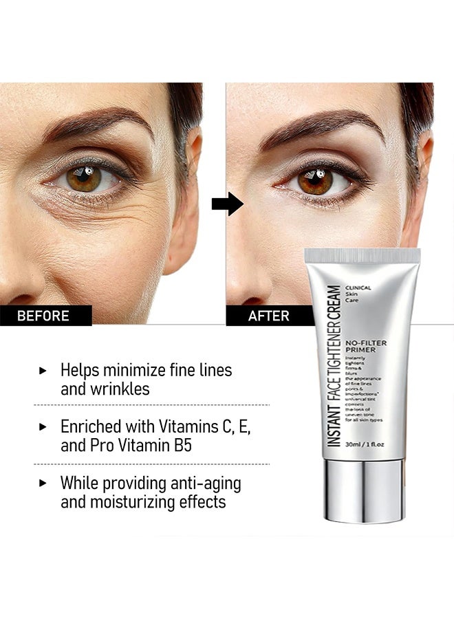 INSTANT Face Tightener Cream, Freedomglee Face Tightener No-Filter Primer, Instant Face Tightener Primer, Skin Tightener Face Primer For Makeup, Blurring For Before Makeup, Shine Control, 30ML - Image 4