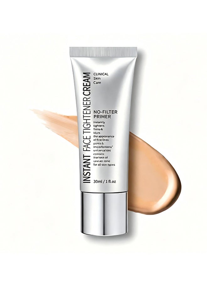 INSTANT Face Tightener Cream, Freedomglee Face Tightener No-Filter Primer, Instant Face Tightener Primer, Skin Tightener Face Primer For Makeup, Blurring For Before Makeup, Shine Control, 30ML - Image 1