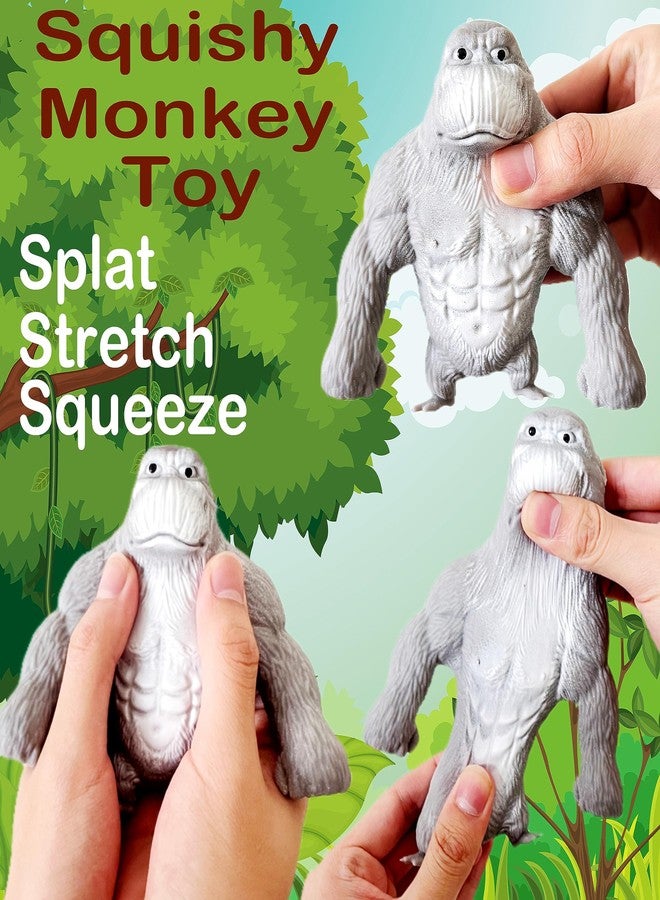 ZTATU Stretchy Monkey World Toy Squishy Monkey Squishies (1-Pack) Splat Monkey Gorilla Toy Stretch Monkey Squishy Toys Stress Relief Toy Autism Sensory Toys for Autistic Children Party Favors (Grey) - Image 3