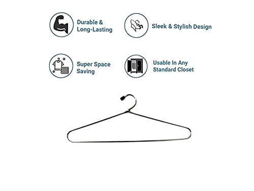 AMENSHREE Creta Strong and Comfortable Steelwith Plastic Coating Hanger for Hanging Saree Kurta Pant Steel Pack of 12 - Image 4