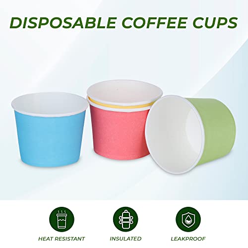 e kysa basics ekysa Basics Paper Disposable Tea/Coffee Cups – 110 ml, Eco-Friendly, Leak-Resistant, for Hot Beverages, Multicolor Design, Pack of 50 - Image 5