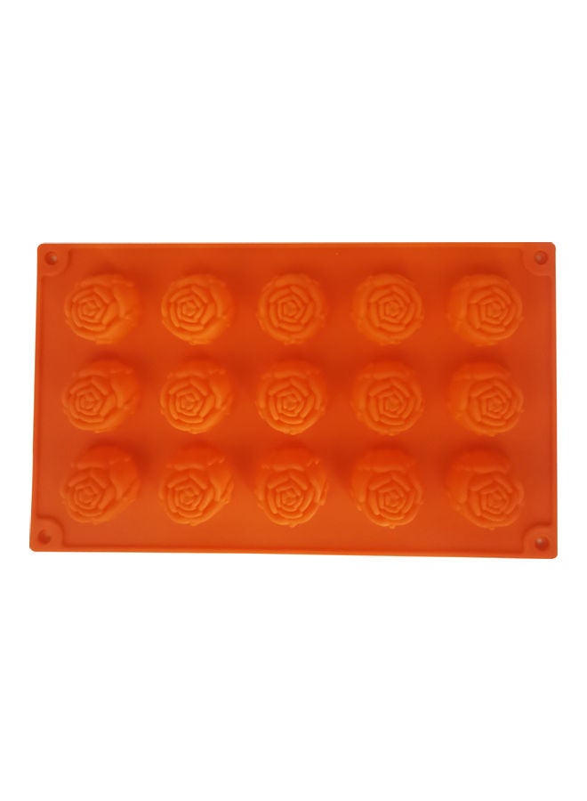 NIBEMINENT 15-Cavity Silicone Flower Rose Mould Orange 31 x 17cm - Image 4