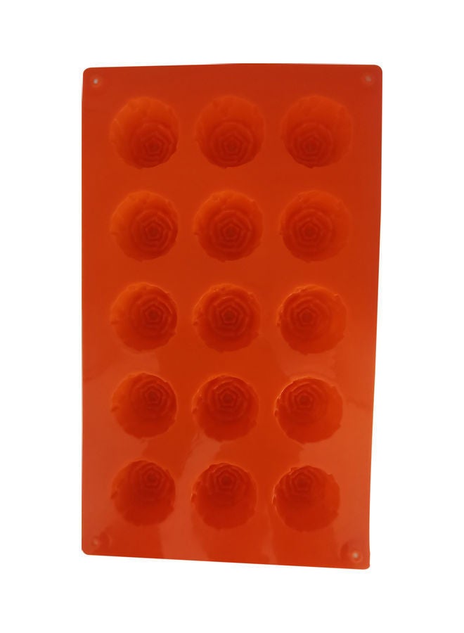 NIBEMINENT 15-Cavity Silicone Flower Rose Mould Orange 31 x 17cm - Image 3