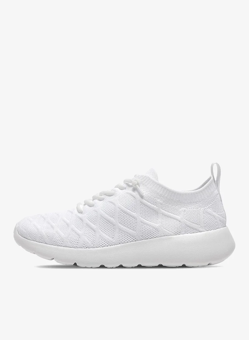 All-White Breathable Knit Sneaker