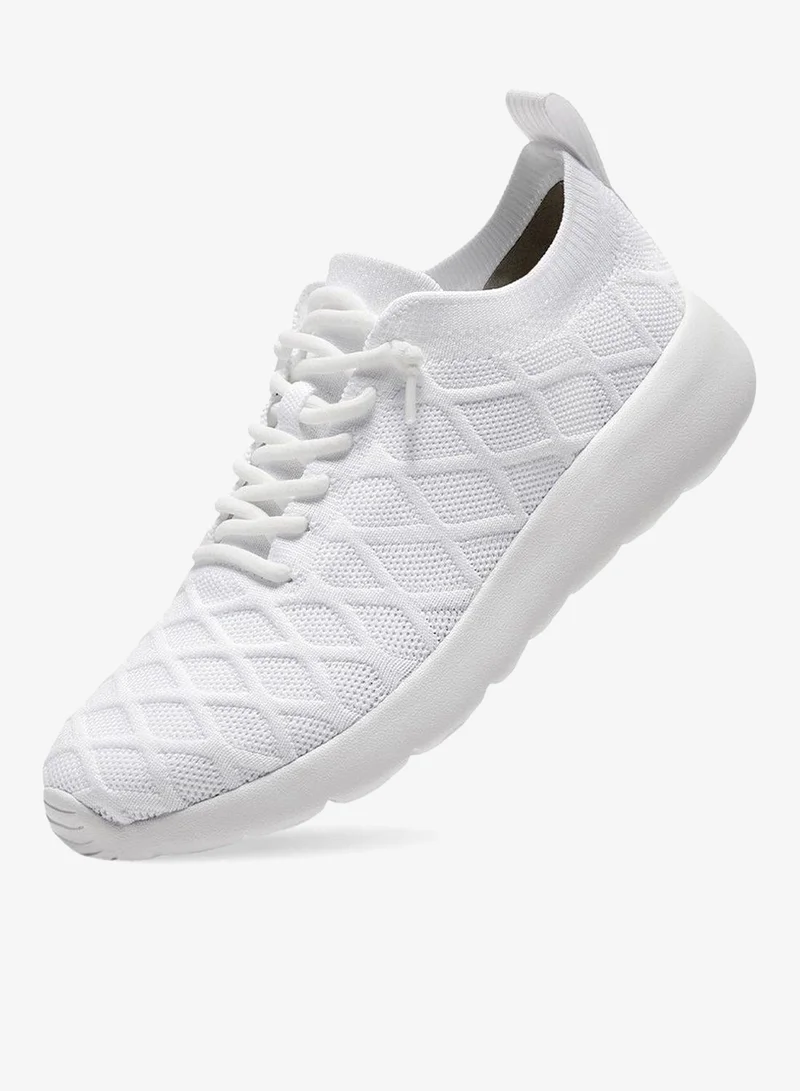 Duozoulu All-White Breathable Knit Sneaker