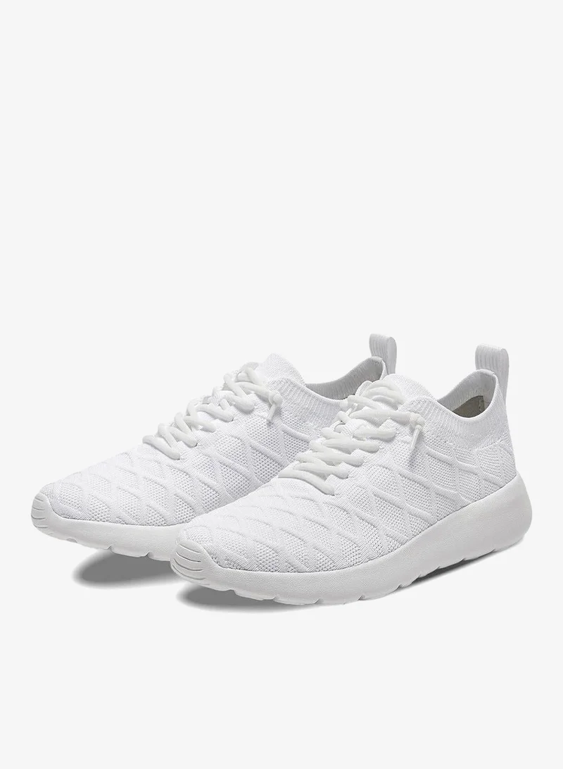 Duozoulu  All-White Breathable Knit Sneaker  | Best Price UAE