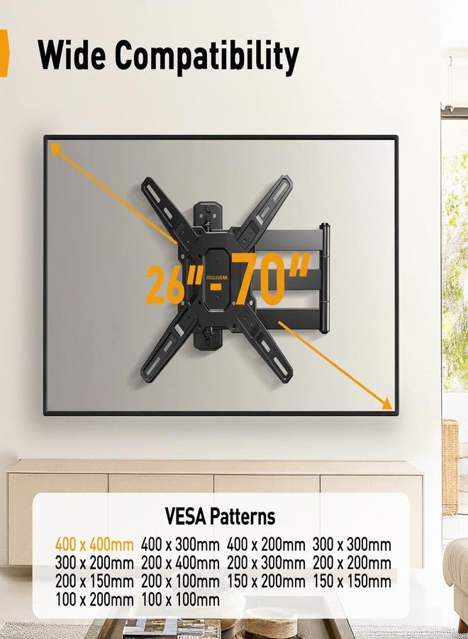 Perlegear Long Arm TV Wall Mount for 26-65 inch TVs up to 100 lbs, Corner TV Mount Bracket with 31.65” Extension, Swivel, Tilt Articulating Arms, Full Motion TV Wall Mount, Max VESA 400x400mm PGMF25B - Image 2