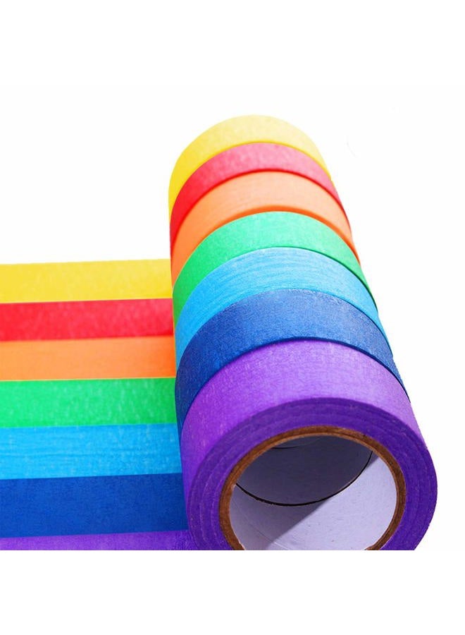 JTEEY Colored Masking Tape, Rainbow Color Painters Tape Labelling Tape for Kids Fun Arts DIY, Identification,Cording,Moving Boxes,Home Decoration, Office Supplies（7pack） - Image 1