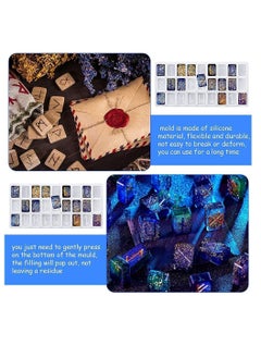Y&D Rune Resin Mold,Symbol Letter Silicone Mold, DIY Symbol Word Molds, Crystal Epoxy Charm Mold with Sequins 12 Colors for Personalized Pendant Crafts Making Supplies  - Image 5
