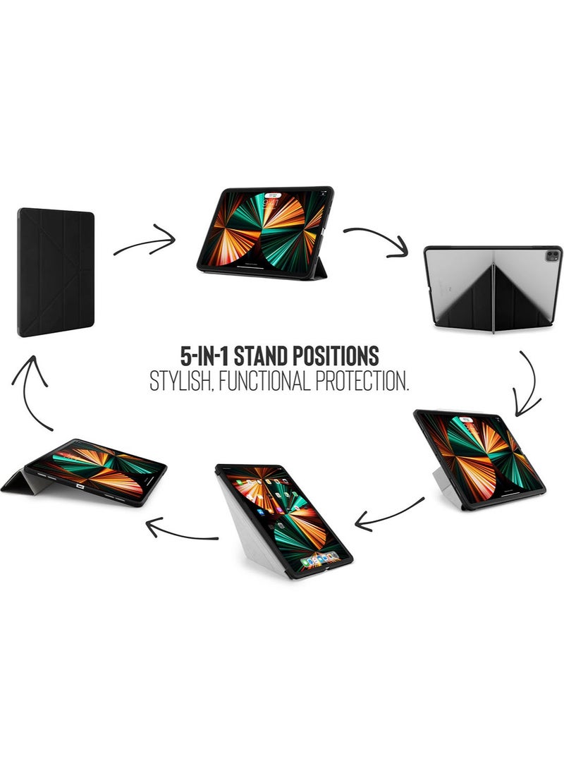 Pipetto Origami no. 1 Ultra Smart Designed Case Cover with 5 in 1 Stand Compatible Apple iPad Pro 12.9 inch (2021) And Pencil 2 - Black  - Image 3