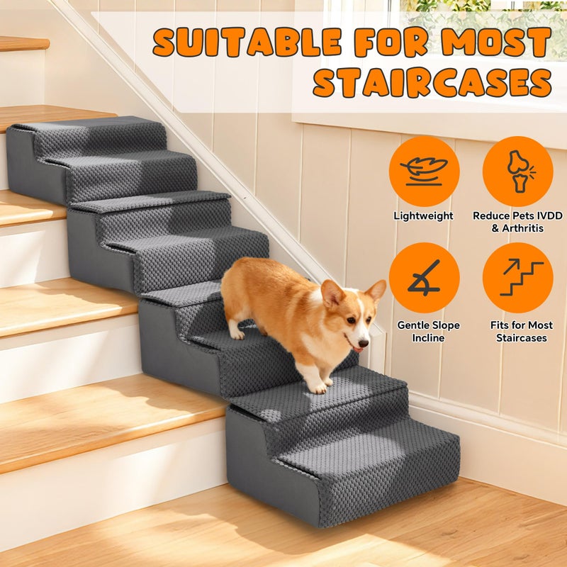 ROYALAY Stair Wedges for Small Dogs, Crystal Velvet Ramps for Dogs Over Stairs, Pet Ramp to Get on Bed with Strong Support for Injured & Aged Pets, 4 pcs - Image 5