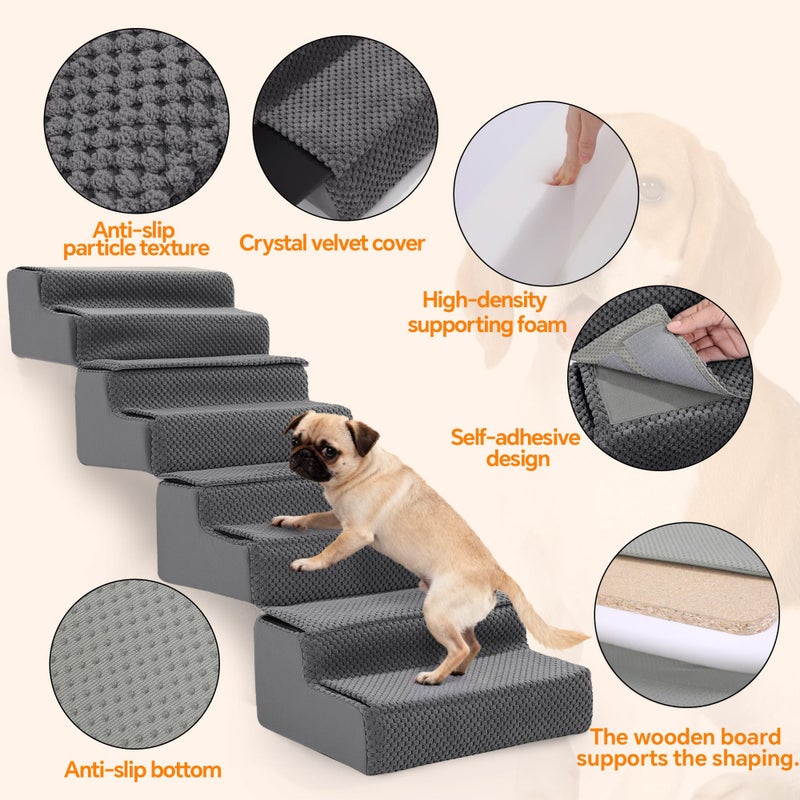 ROYALAY Stair Wedges for Small Dogs, Crystal Velvet Ramps for Dogs Over Stairs, Pet Ramp to Get on Bed with Strong Support for Injured & Aged Pets, 4 pcs - Image 3