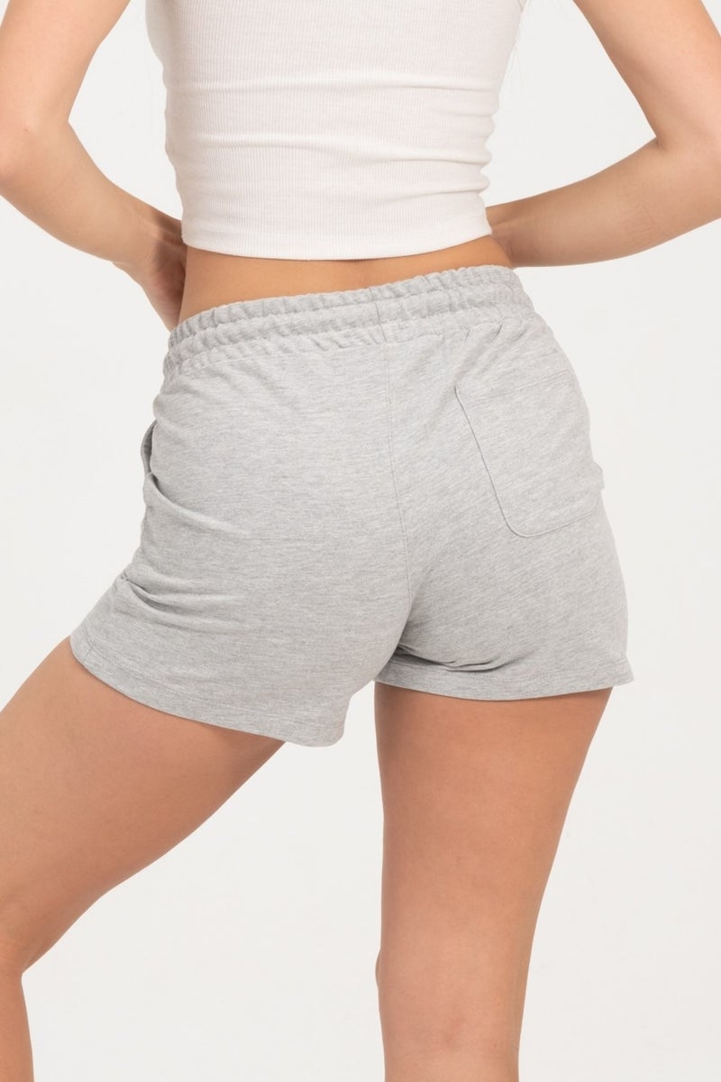 RICH Women's Grey Melange Shorts Mini Sports Shorts  - Image 4
