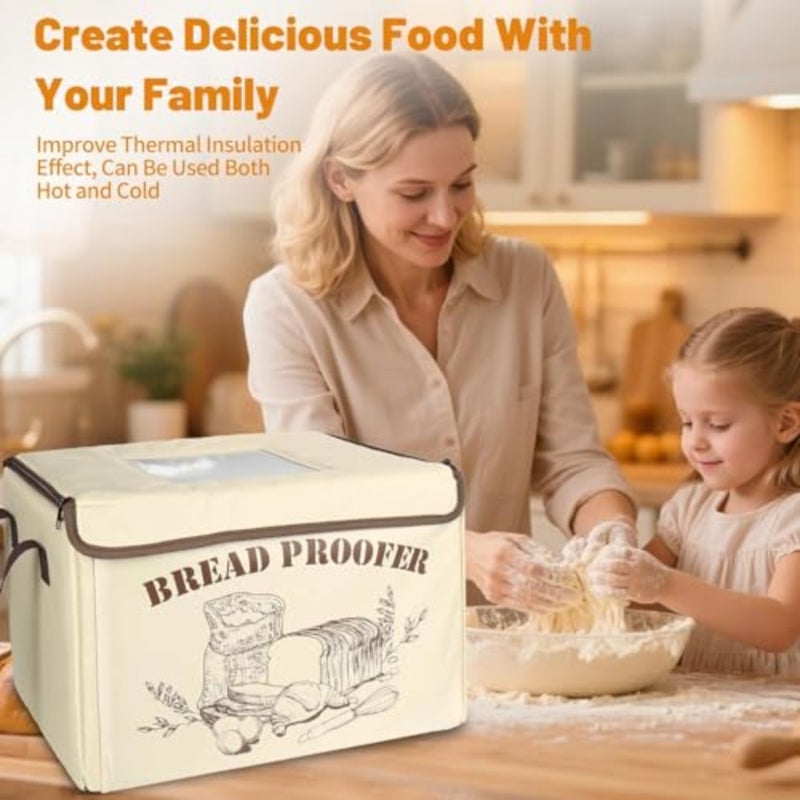 Folding Bread Proofing Box, Homemade Sourdough Proofing Box with 50-113℉ Temp Control and 12H Timer, Zippered Bread Proofer for Sourdough, Pizza, Yogurt, Seed Starting, Space-Saving and 5-Layer Fabric - Image 4