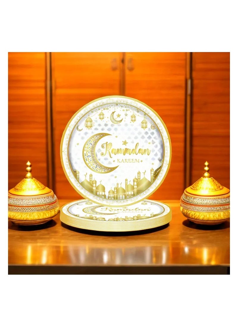 ماركة غير محددة - 24 قطعة صحون رمضان كريم 9 بوصة - Image 1