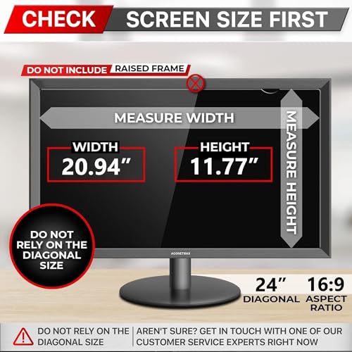 ACONETMAX 24 Inches Privacy Screen Filter for Computer 169 Widescreen Monitor Privacy Shield Anti Glare Blue Light Filter UV Eye Protection Anti Spy AntiScratch Protector Film - Image 3