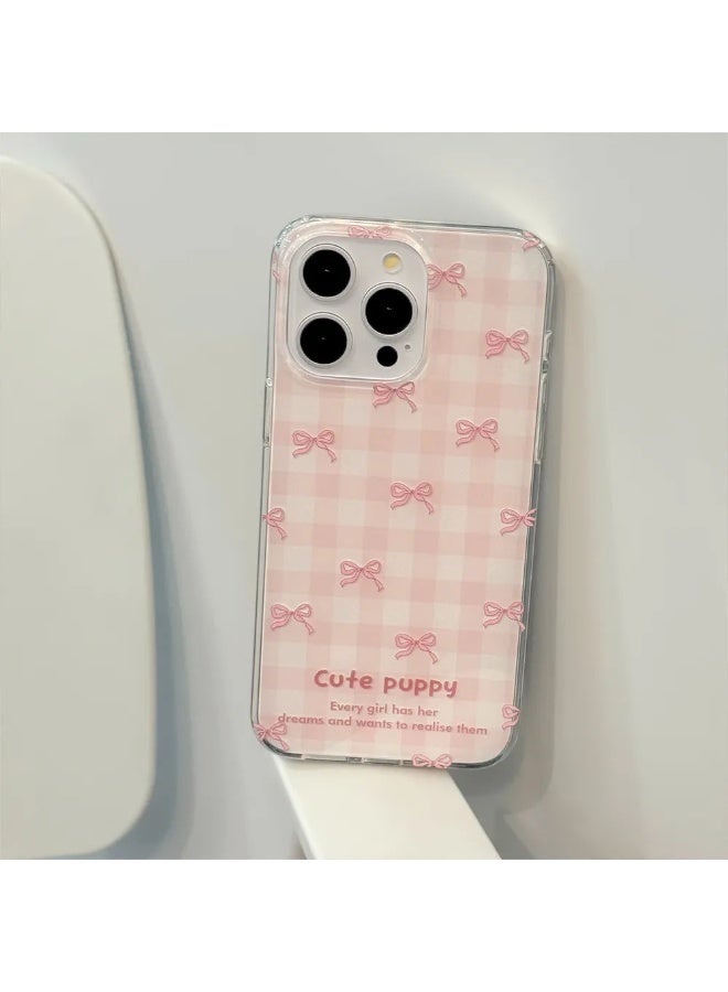 NIBEMINENT Protective TPU Case Cover For iPhone 15, Lattice Bow - Image 3