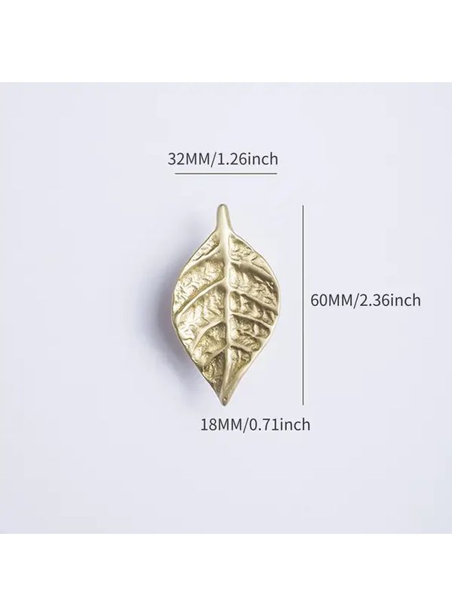 1pc Silvery Creative Leaf Cabinet Knob Elegant Vintage Drawer Handle Polished Zinc Alloy Brass Furniture Hardware Decorative Pull for Kitchen Cupboard Dresser DIY Interior - Image 3