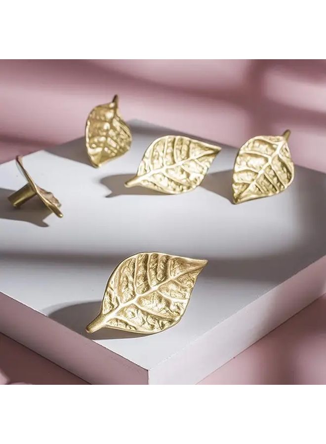 1pc Silvery Creative Leaf Cabinet Knob Elegant Vintage Drawer Handle Polished Zinc Alloy Brass Furniture Hardware Decorative Pull for Kitchen Cupboard Dresser DIY Interior - Image 5