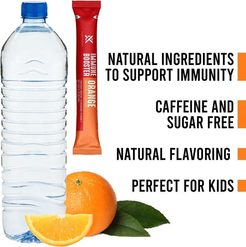 CardoMax Immunity Booster Liquid Drink Mix with Ginseng and Vitamin C for Kids and Adults Immune Support Supplement for Energy and Wellness Orange Flavor 15 SingleServe Liquid Stick Packs - Image 4