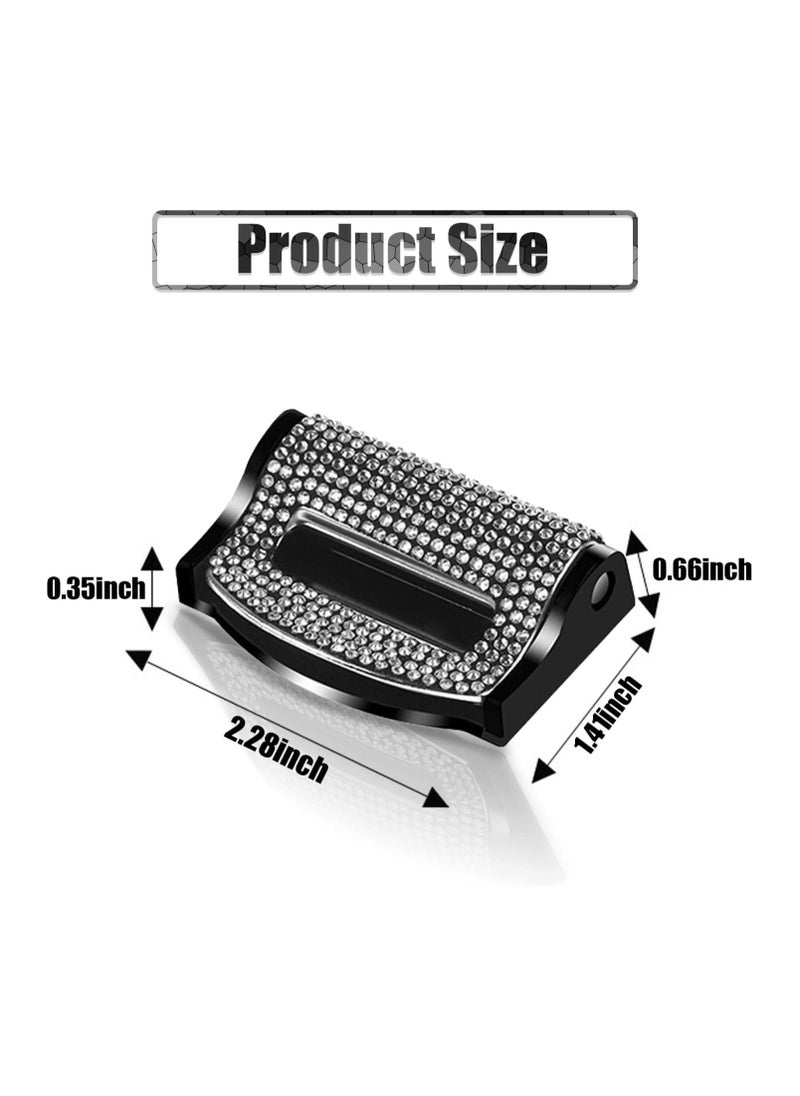 Generic - 2 PCS Bling Car Seat Belt Clips, Crystal Rhinestones Loose Tight Adjuster, Auto Shoulder Neck Strap Positioner Locking Clips, Relax Neck Comfort Supports Car Interior Accessories (Silver) - Image 1