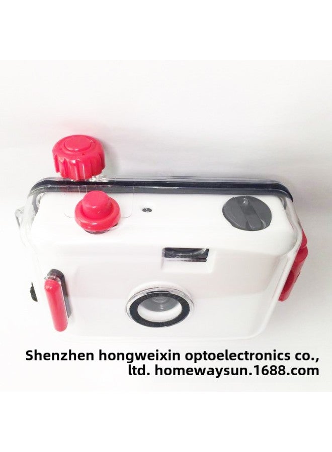 White Red Shell Multi-time Waterproof Traditional Retro Underwater Film Camera Children Boys And Girls Birthday Practical Gift-Color:White Blue Shell  - Image 4