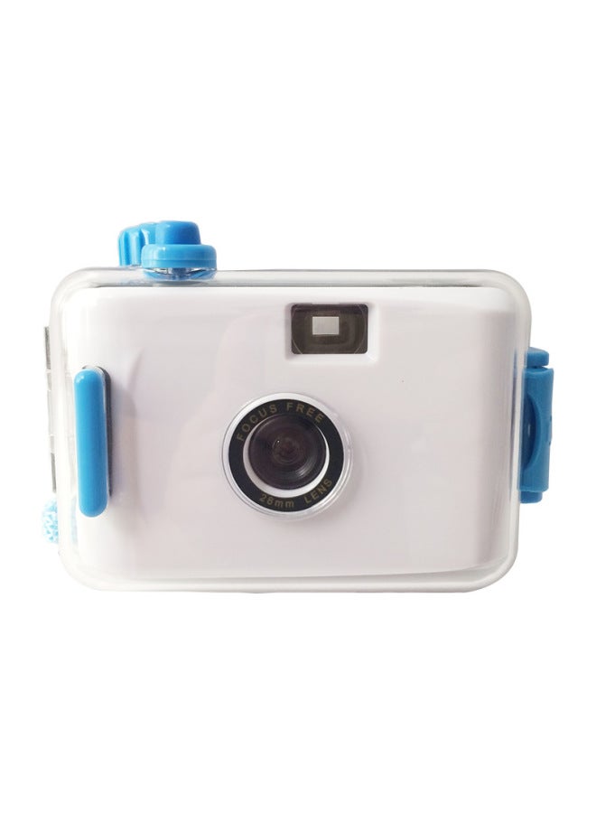 White Red Shell Multi-time Waterproof Traditional Retro Underwater Film Camera Children Boys And Girls Birthday Practical Gift-Color:White Blue Shell  - Image 1