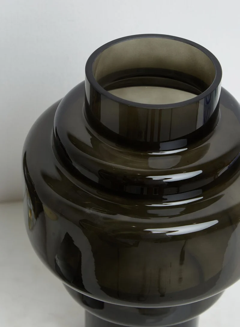 Premier Cayden Small Smoked Glass Vase 19.5 X 30Cm