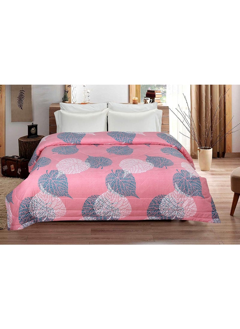 BSB HOME BSB HOME Microfiber 350TC Glace Cotton AC Comforter Set King Size Double Bed with 1 Flat bedsheet-90x100 inch and Two Pillow Covers II 4 pc Bedding Set-Light Pink and Green  - Image 3