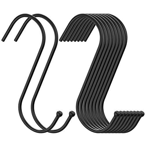 RELBRO Small S Hooks, 3.7 Inch Metal Hanging Jeans Hooks, Reversible, Heavy Duty, Black, 30 Pcs - Image 1