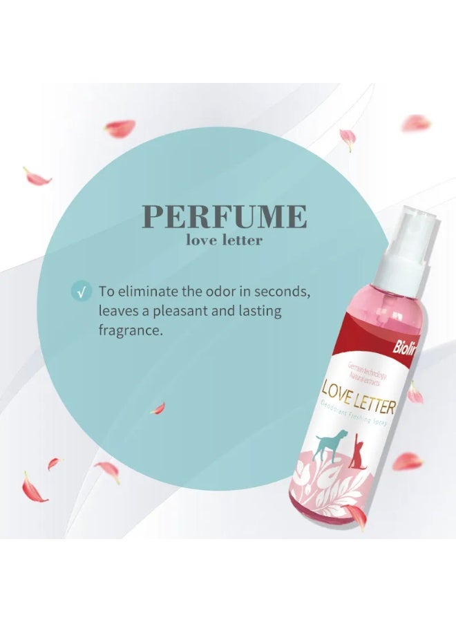 بايولاين بيولاين بخاخ مزيل روائح الحيوانات الأليفة 207 مل عطر Love Letter لإزالة الروائح للقطط والكلاب - Image 2