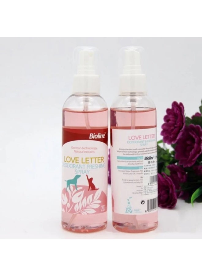 بايولاين بيولاين بخاخ مزيل روائح الحيوانات الأليفة 207 مل عطر Love Letter لإزالة الروائح للقطط والكلاب - Image 3