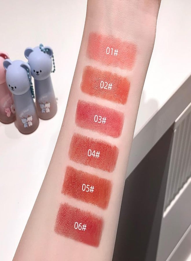 Gege Bear Cute Soft Mist Lip Mud | Smudge & Transfer-Proof | Hydrate Lips, Rich Creamy Lipstick | Single Swipe Application | Velvety Matte Finish | Adorable Bear Bottle with Chain Attachment | Suitable Lipstick for All Tones Women Girls Makeup (02# Soft Coral Pink, 3.5g) - Image 3