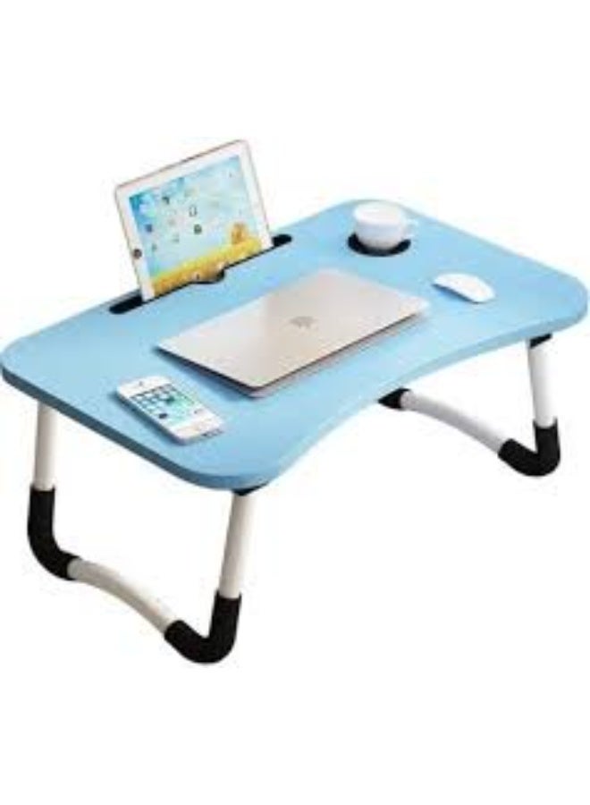 Foldable Wooden Mini Lapdesk for Couch, Sofa Bed, Study Tray Table Stand for Writing (Sky Blue) - Image 2