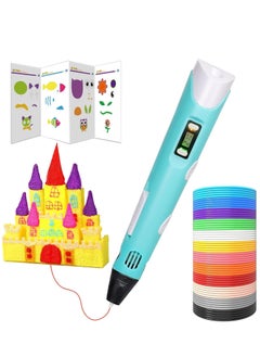ELTRAZONE 3D Printer Pen Set for Children Adults Gift, 3D Printer Pen with 12 Colours 1.75 mm PLA Filament, Each Colour 3 Metres, 250 Stencils eBook (Blue)  - Image 1