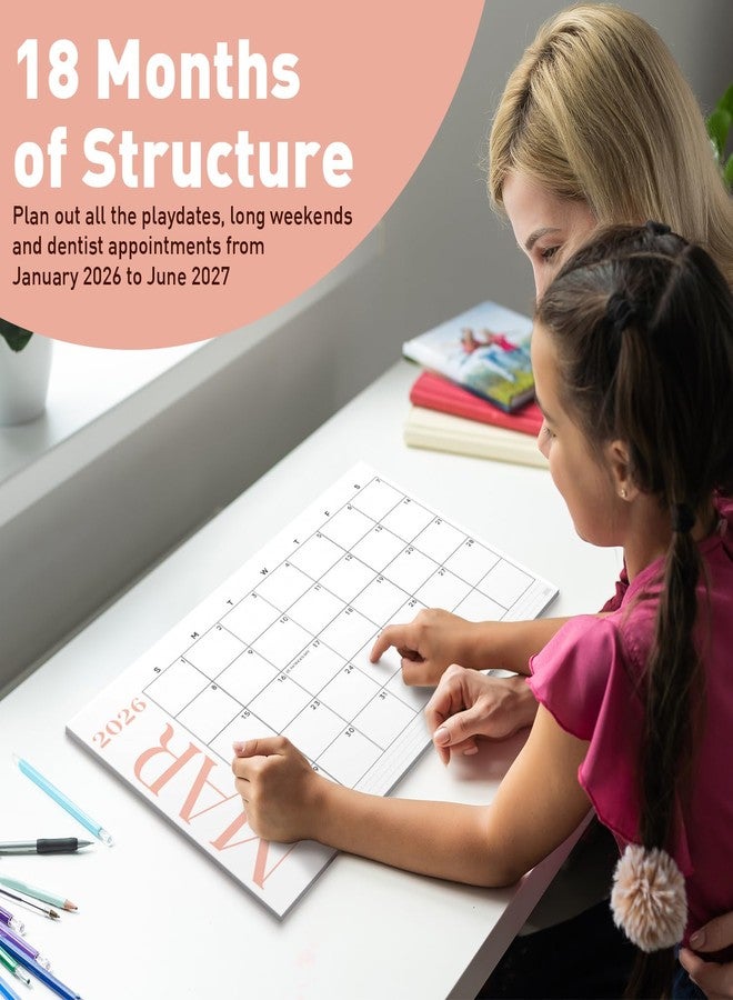 Sweetzer & Orange S&O Modern Large Desk Calendar from January 2026-June 2027 - Tear-Away Table Calendar 2026-2027 - Desktop Blotter - Academic Desk Planner - Desk Pad Large - 11x17in - Image 4