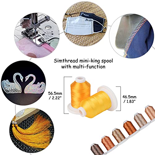 Simthread Embroidery Thread with Storage Box, 800 Yards Snap Spools 9 Brown Colors for Embroidery and Sewing Machine - Image 3