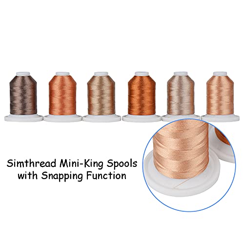 Simthread Embroidery Thread with Storage Box, 800 Yards Snap Spools 9 Brown Colors for Embroidery and Sewing Machine - Image 4
