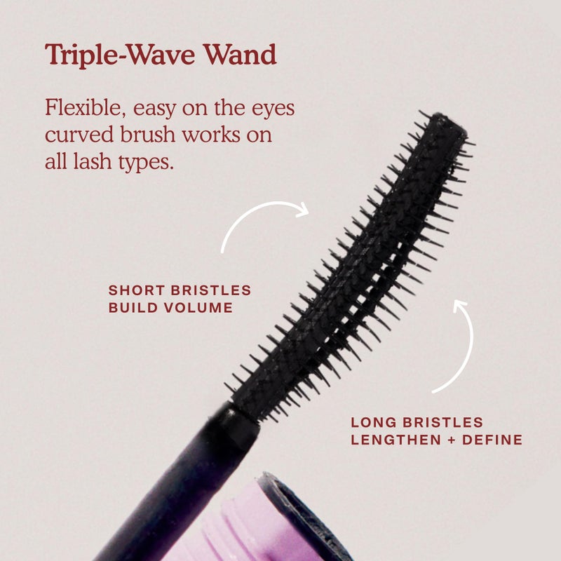 Tower 28 MakeWaves Vegan Brown Mascara - Volumizing & Lengthening Mascara for Sensitive Eyes - With Aquaflex Technology for Humidity-Proof Lift - Hypoallergenic Eye Makeup - Drift (0.29 oz) - Image 3