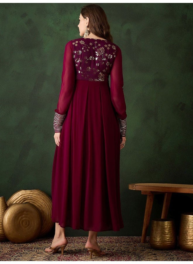 AKS Baingani Maxi With Sequinned Yoke  - Image 5