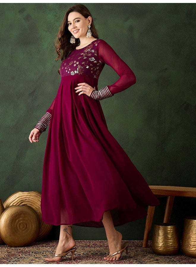 AKS Baingani Maxi With Sequinned Yoke  - Image 4