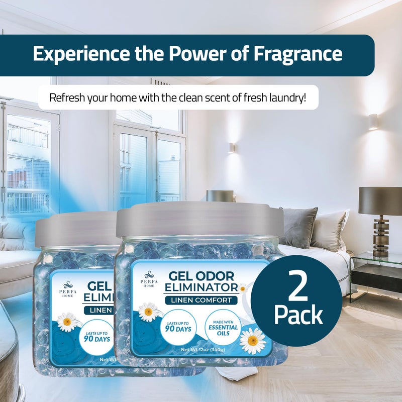 Perfa Scented Gel Air Freshener | (Pack of 2) Linen Comfort Gel Air Fresheners for Home, Office, and Small Spaces | Lasts 90 Days for Improved Home Fragrance | Essential House Air Freshener by Perfa - Image 2