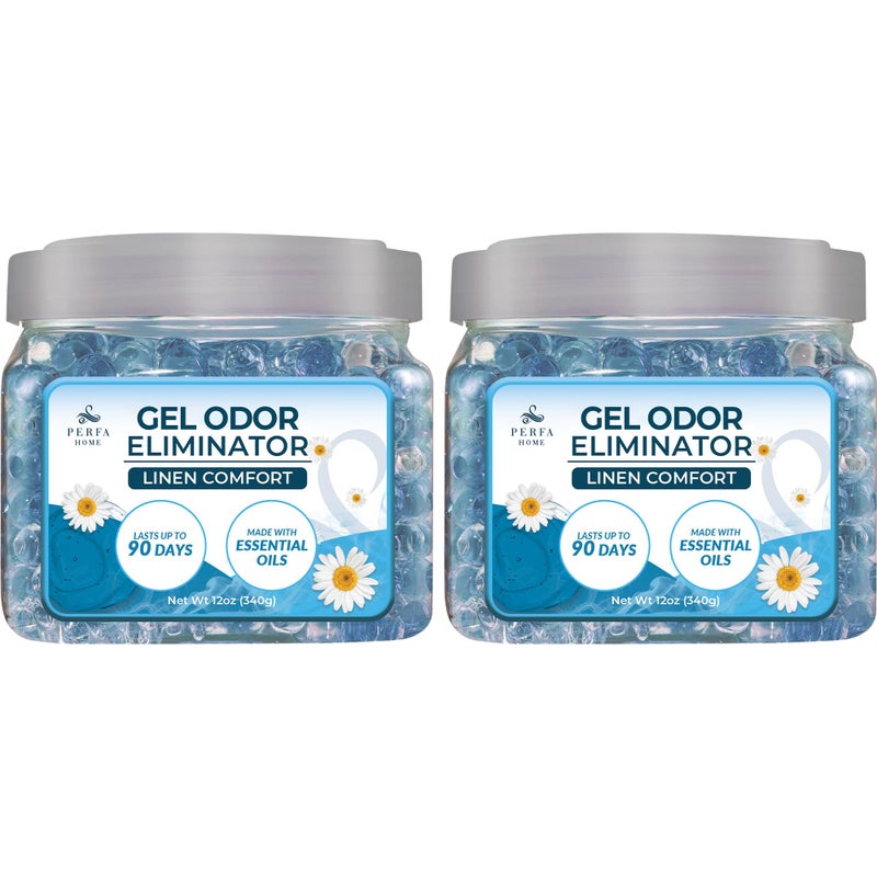 Perfa Scented Gel Air Freshener | (Pack of 2) Linen Comfort Gel Air Fresheners for Home, Office, and Small Spaces | Lasts 90 Days for Improved Home Fragrance | Essential House Air Freshener by Perfa - Image 1